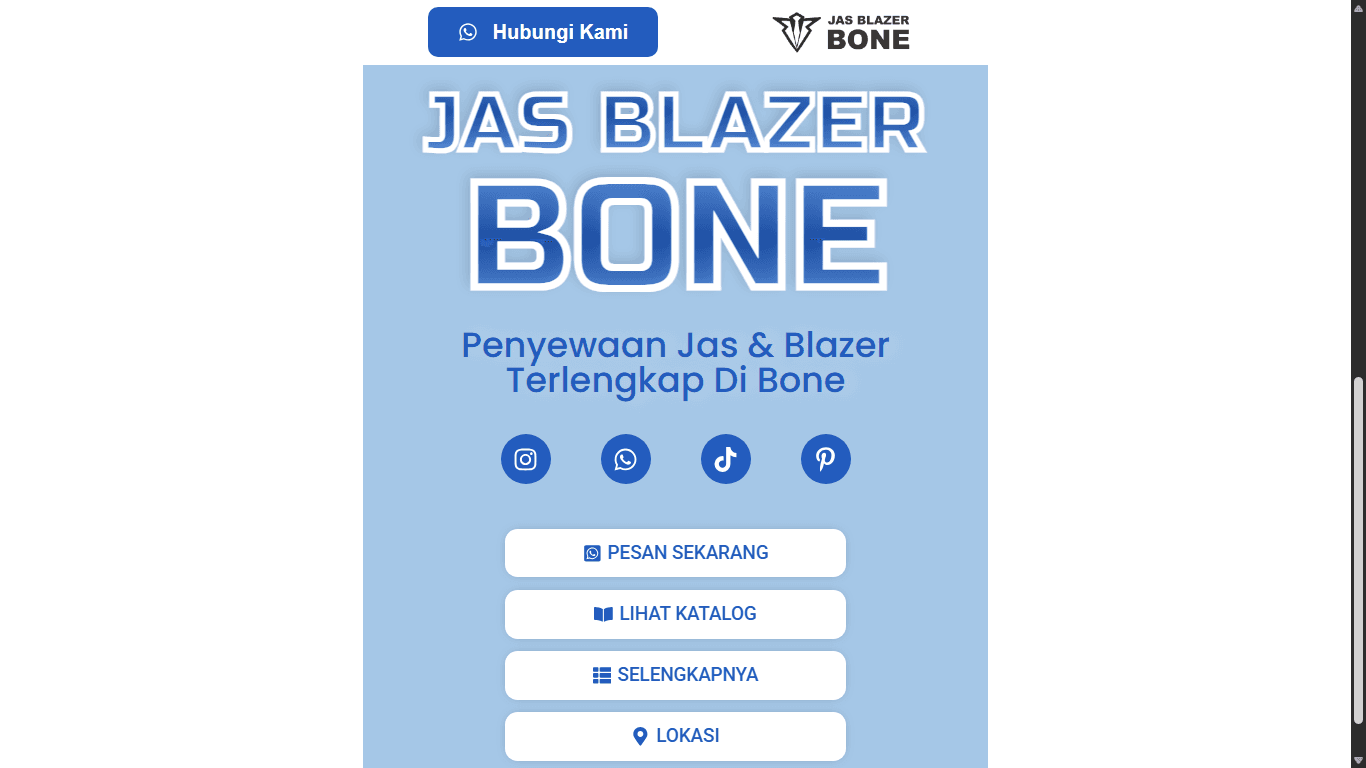 Tampilan Website Jas Blazer Bone
